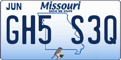 MO license plate GH5S3Q