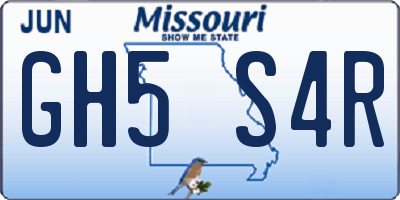 MO license plate GH5S4R