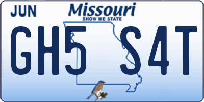 MO license plate GH5S4T