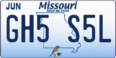MO license plate GH5S5L