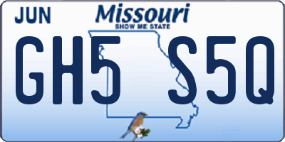 MO license plate GH5S5Q