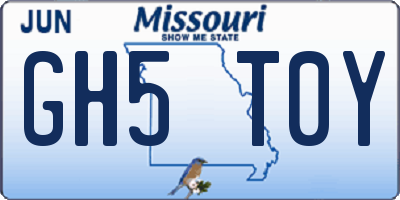 MO license plate GH5T0Y