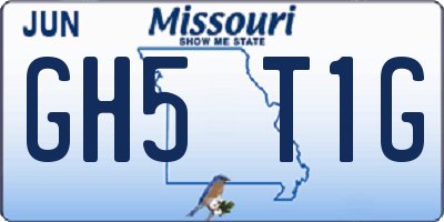 MO license plate GH5T1G