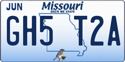 MO license plate GH5T2A