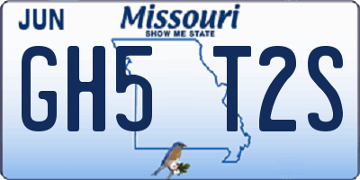 MO license plate GH5T2S