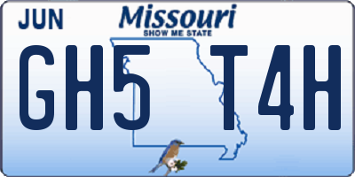 MO license plate GH5T4H