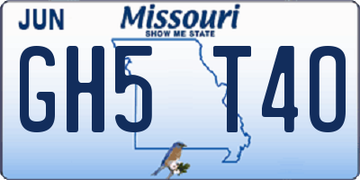 MO license plate GH5T4O