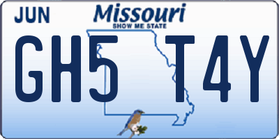 MO license plate GH5T4Y
