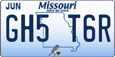 MO license plate GH5T6R