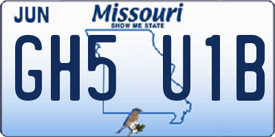 MO license plate GH5U1B