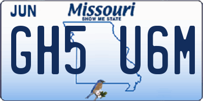 MO license plate GH5U6M