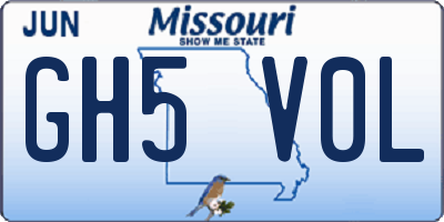 MO license plate GH5V0L