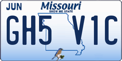 MO license plate GH5V1C