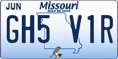 MO license plate GH5V1R