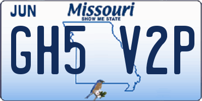 MO license plate GH5V2P