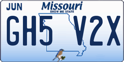 MO license plate GH5V2X
