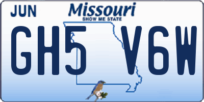 MO license plate GH5V6W