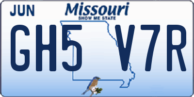 MO license plate GH5V7R