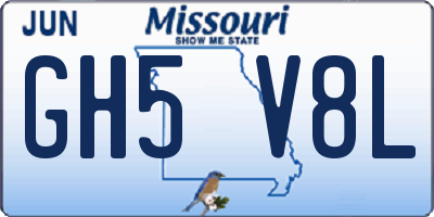 MO license plate GH5V8L