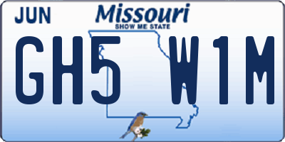 MO license plate GH5W1M