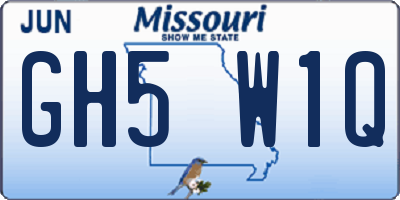 MO license plate GH5W1Q