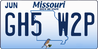 MO license plate GH5W2P