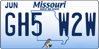 MO license plate GH5W2W