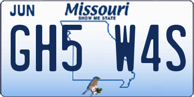 MO license plate GH5W4S