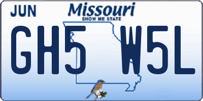 MO license plate GH5W5L