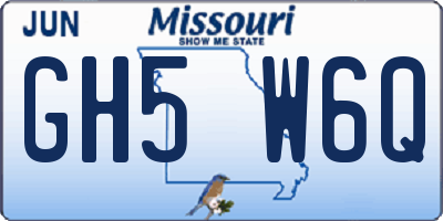 MO license plate GH5W6Q
