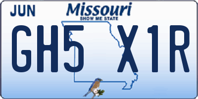 MO license plate GH5X1R