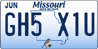 MO license plate GH5X1U