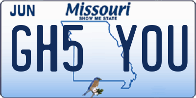 MO license plate GH5Y0U