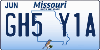 MO license plate GH5Y1A