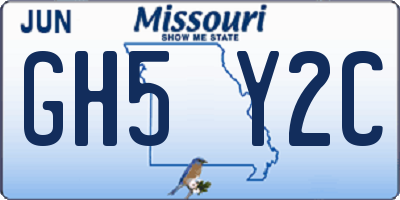 MO license plate GH5Y2C