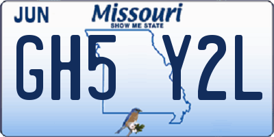MO license plate GH5Y2L