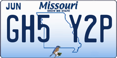 MO license plate GH5Y2P