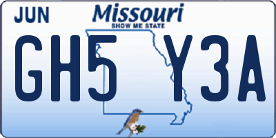 MO license plate GH5Y3A