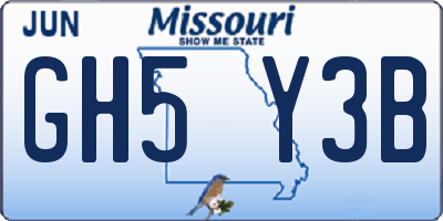 MO license plate GH5Y3B