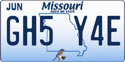 MO license plate GH5Y4E