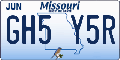 MO license plate GH5Y5R