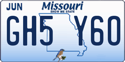 MO license plate GH5Y6O
