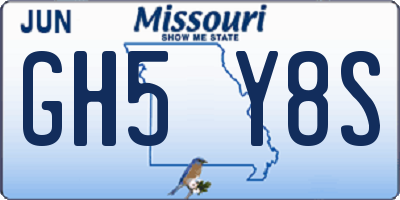 MO license plate GH5Y8S