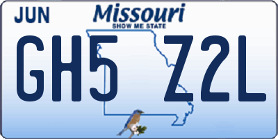 MO license plate GH5Z2L