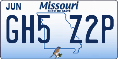 MO license plate GH5Z2P