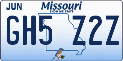 MO license plate GH5Z2Z