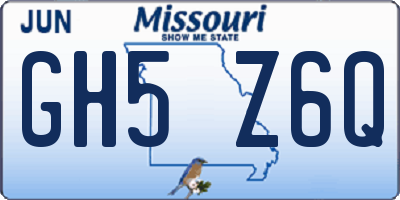 MO license plate GH5Z6Q