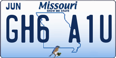 MO license plate GH6A1U