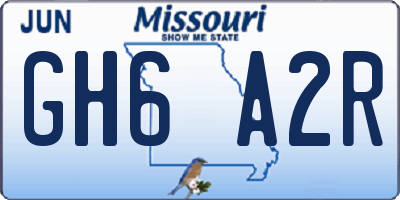 MO license plate GH6A2R