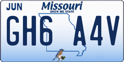 MO license plate GH6A4V